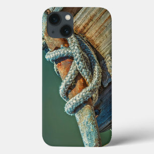 iPhone 13 Case Close-up of boat cleat and rope