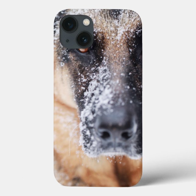 Coques Case-Mate iPhone Closeup De Berger Allemand Couvert De Neige (Verso)