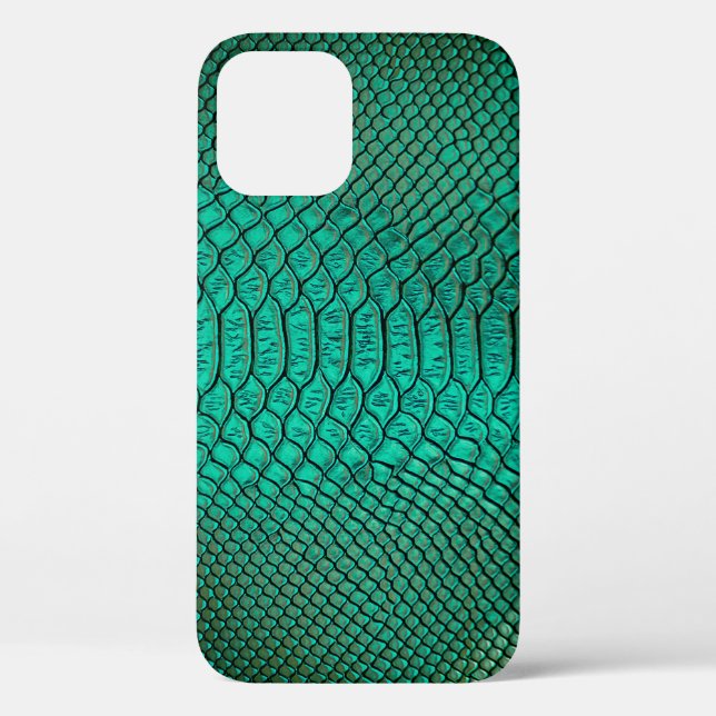 Coques Case-Mate iPhone Closeup de peau de serpent de luxe vert (Verso)