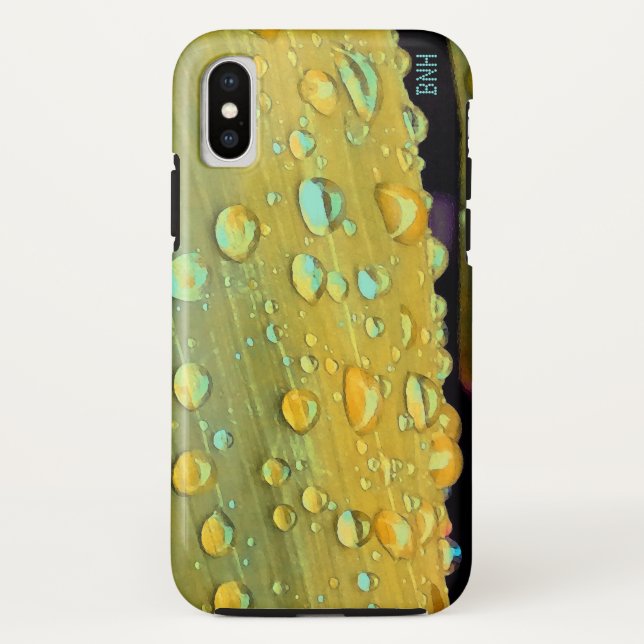 Coques Case-Mate iPhone Closeup Raindrops, Spacey Mustard Jaune (Dos)