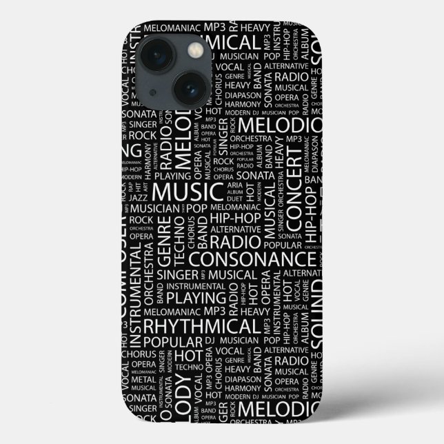 Coques Case-Mate iPhone Cloud de mot motif MUSIQUE (Verso)