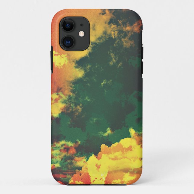 Coques Case-Mate iPhone Cloud jaune vert rouge abstrait art numérique (Dos)