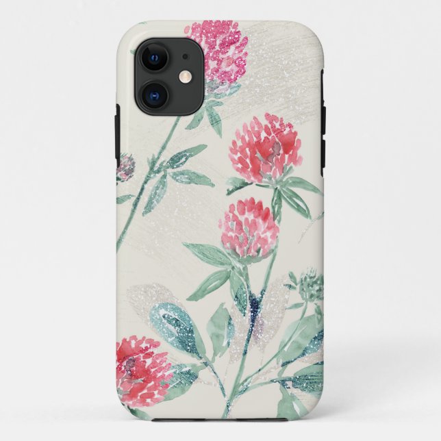 Coques Case-Mate iPhone Clover, shamrock sur beige. (Dos)