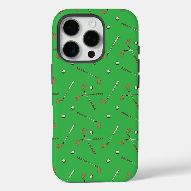 Coques Case-Mate iPhone Club de golf moderne Motif vert (Verso)