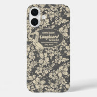 Club Surf Hibiscus Longboard Hawaiian Grey