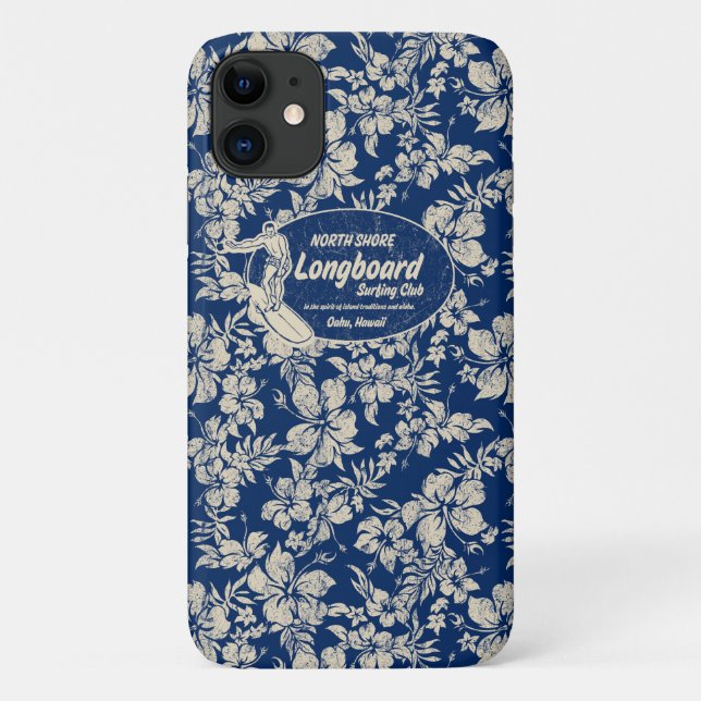Coques Case-Mate iPhone Club Surf Longboard Logo et Hibiscus Hawaiian (Dos)