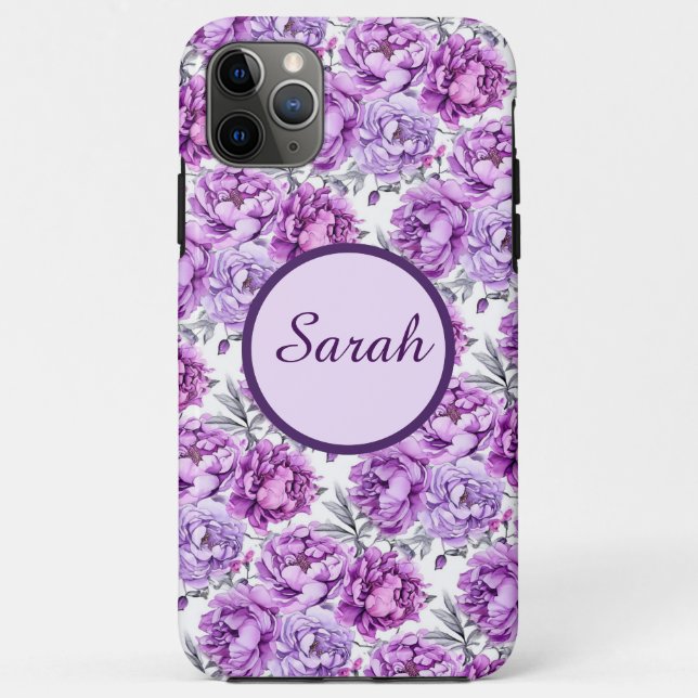 Coques Case-Mate iPhone Clusters floraux violets et roses (Dos)