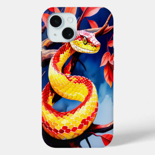 Coque Case-Mate iPhone Cobra avec des écailles rouge et jaune vibrantes d