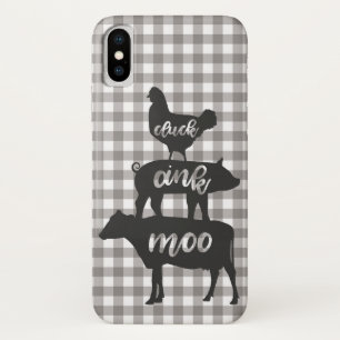 Case-Mate iPhone Case Coc Coin Meuh Poule Vache Porc Ferme Carreaux