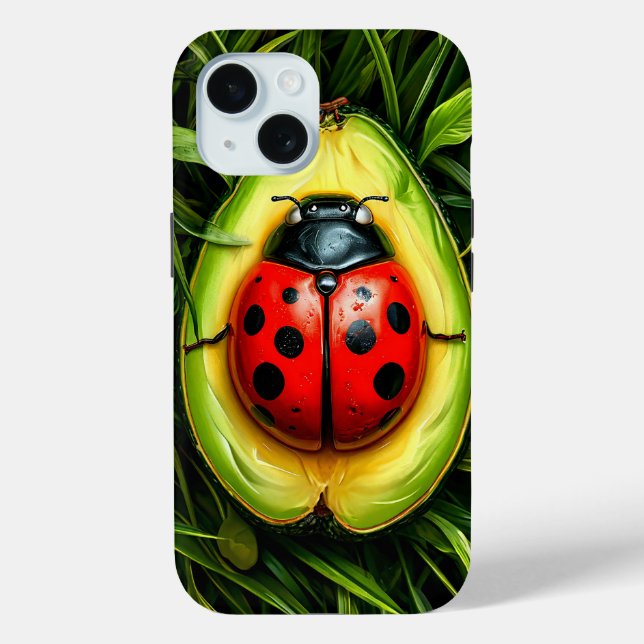 Coques Case-Mate iPhone Coccinelle dans un Fruit d'Avocat Esthétique Nourr (Verso)