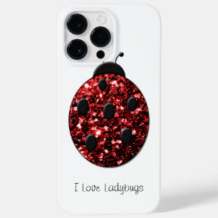 Coque Case-Mate iPhone Coccinelle rouge foncé faux paillettes étincelles