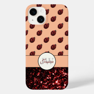 Coque Case-Mate iPhone Coccinelle rouge foncé paillettes scintillantes pê