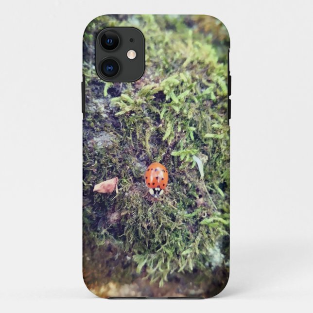 Coques Case-Mate iPhone Coccinelle sur photographie de mousse (Dos)
