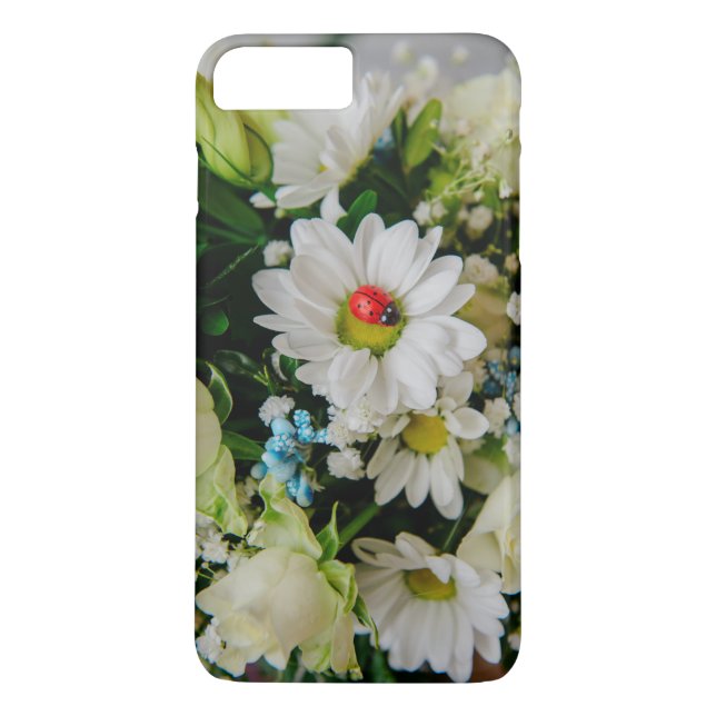 Coques Case-Mate iPhone Coccinelle sur une fleur blanche (Dos)