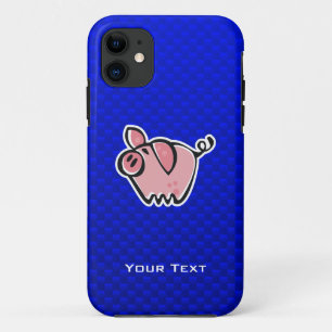 Coque iPhone 11 Cochon ; bleu