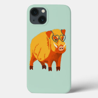 Case-Mate iPhone Case Cochon Cute - Boar Geek Avec Lunettes