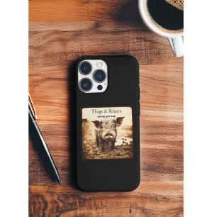 Coque Case-Mate iPhone Cochon dans la boue, câlins et baisers, personnali