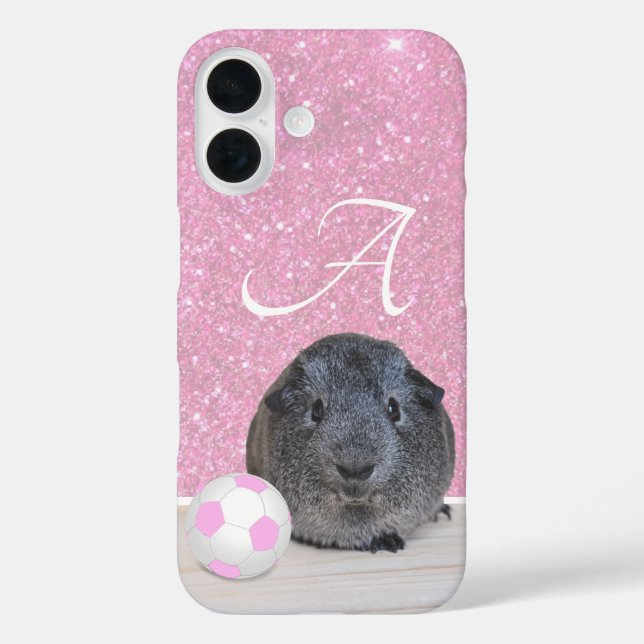 Coques Case-Mate iPhone Cochon d'Inde Monogrammé Rose Ballon de Football R (Verso)