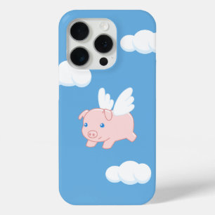 Coque Case-Mate iPhone Cochon volant - Cochon mignon avec ailes en bleu