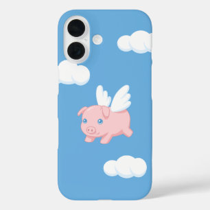 Coque Pour iPhone 16 Cochon Volant - Joli Porcelet avec des Ailes sur F