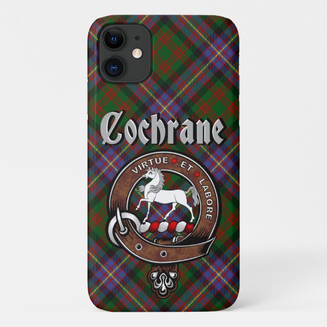 Coques Case-Mate iPhone Cochrane Clan Badge & Tartan Phone Case (Dos)