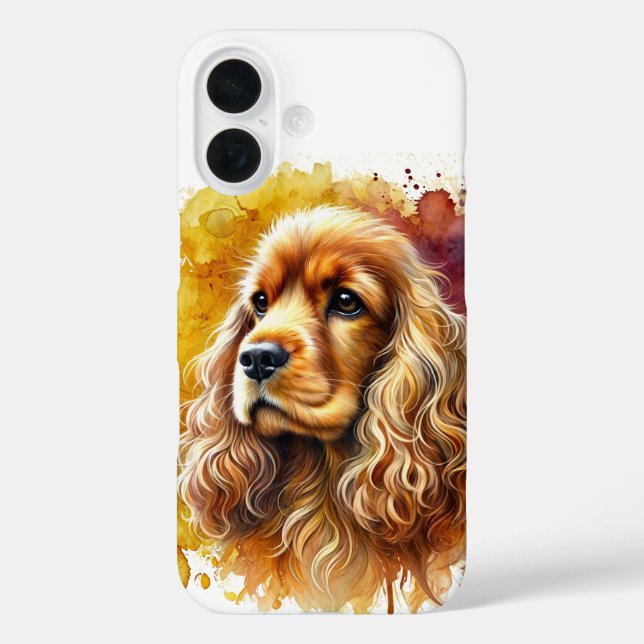 Coques Case-Mate iPhone Cocker Spaniel Aquarelle Art (Verso)
