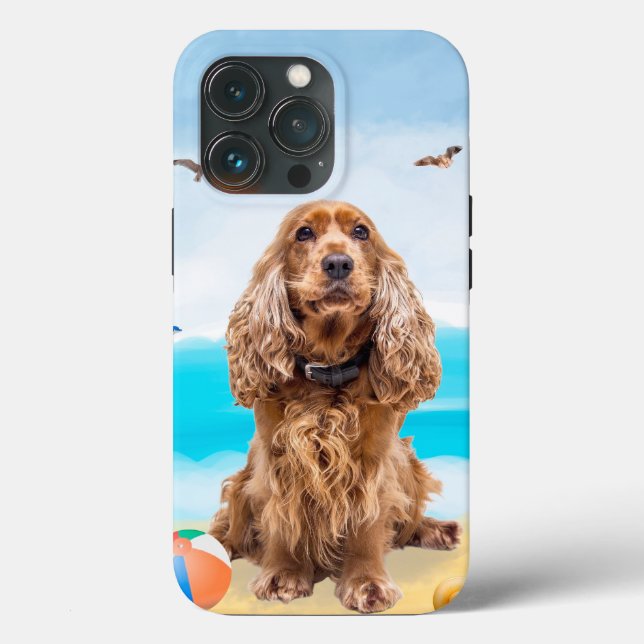 Coques Case-Mate iPhone Cocker Spaniel Chien sur la plage (Verso)