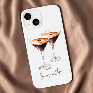 Coque Case-Mate iPhone Cocktail Café Martini Espresso Brun Nom Personnali