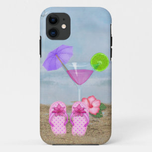 Coque iPhone 11 Cocktail Seashore et tongs