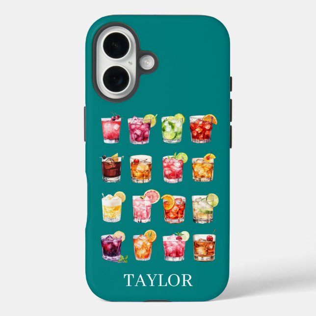 Coques Case-Mate iPhone Cocktails à gogo Monogrammés (Verso)
