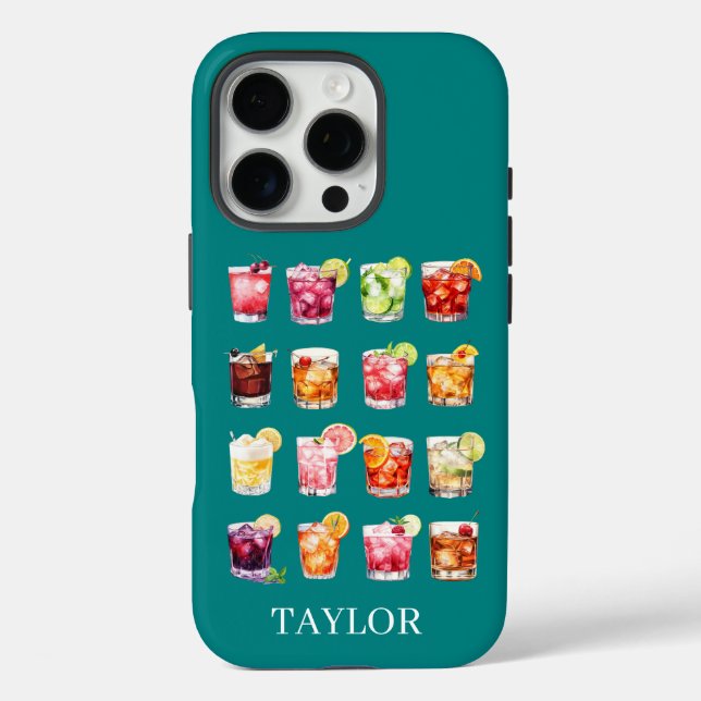 Coques Case-Mate iPhone Cocktails à gogo Monogrammés (Verso)