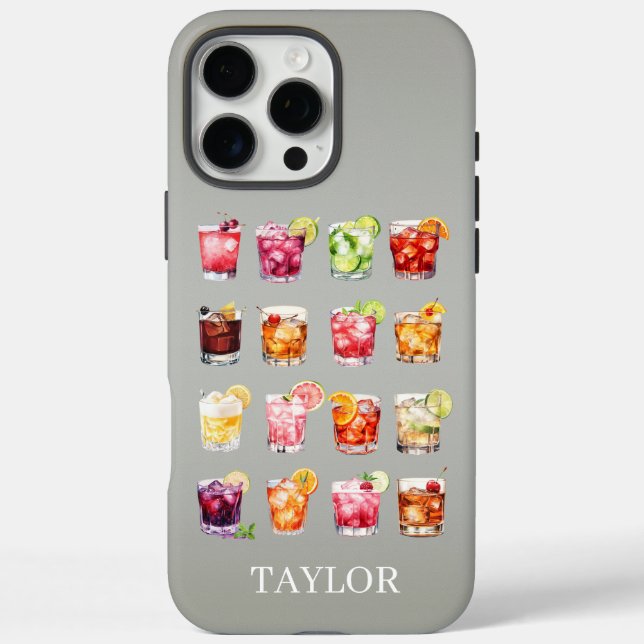 Coques Case-Mate iPhone Cocktails à gogo Monogrammés (Verso)