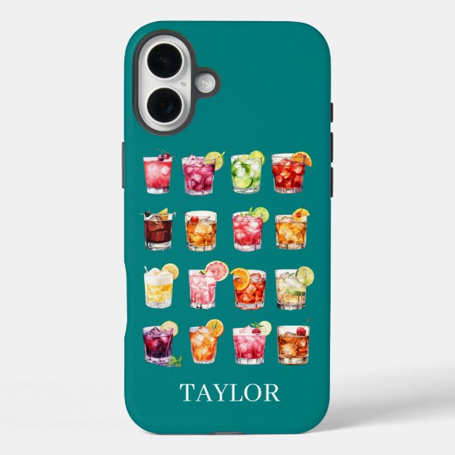 Coques Case-Mate iPhone Cocktails à gogo Monogrammés (Verso)