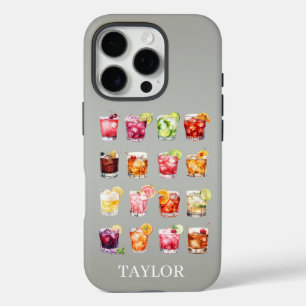 Coque iPhone 16 Pro Cocktails à gogo Monogrammés