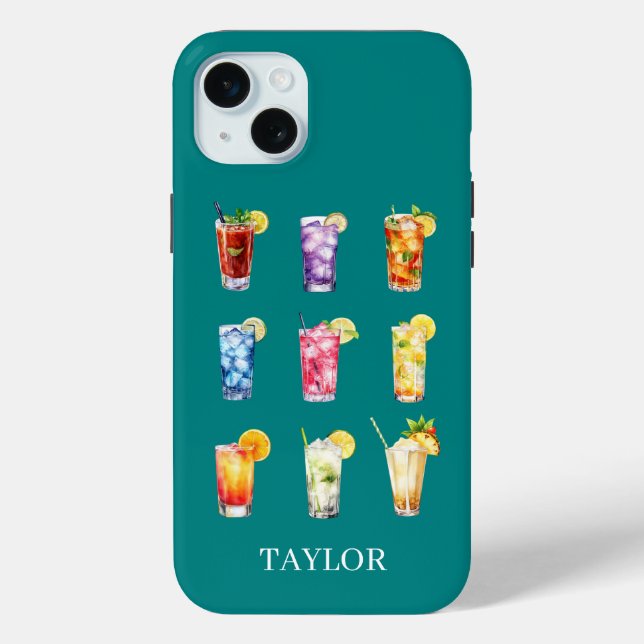 Coques Case-Mate iPhone Cocktails Cocktails Cocktails Monogrammés (Verso)