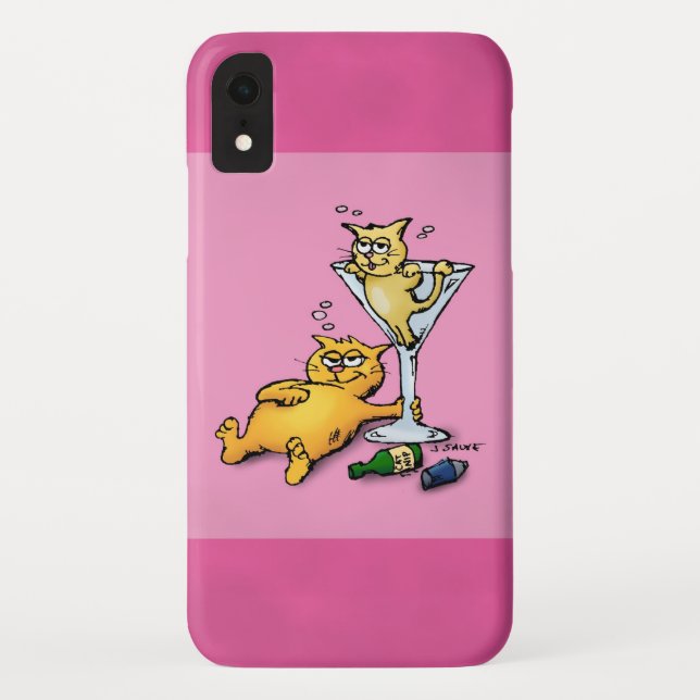 Coques Case-Mate iPhone Cocktails & KIttens Rose Dessin Animé (Dos)