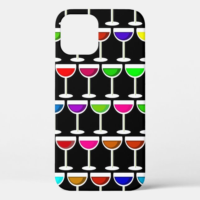 Coques Case-Mate iPhone cocktails noirs verres à vin (Verso)