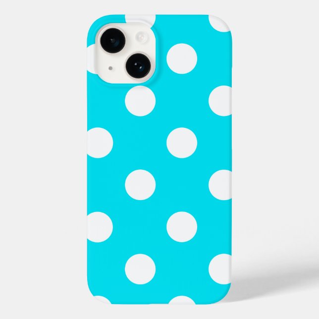 Coques Case-Mate iPhone Code hexadécimal cyan pois 00E3F4 (Verso)