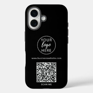 Coque Pour iPhone 16 Code QR du logo d'entreprise noir