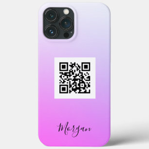Case-Mate iPhone Case Code QR, Logo, Art ou Photo, Nom Dégradé Fuchsia