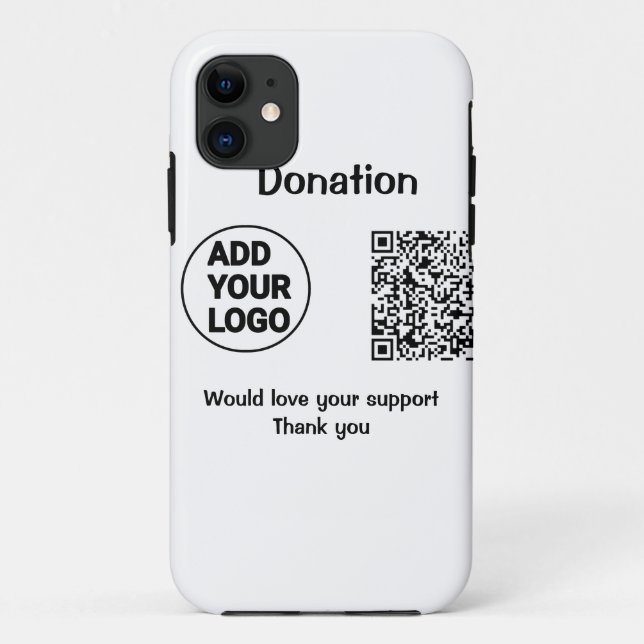 Coques Case-Mate iPhone Code QR minimal simple ajouter logo texte médias s (Dos)