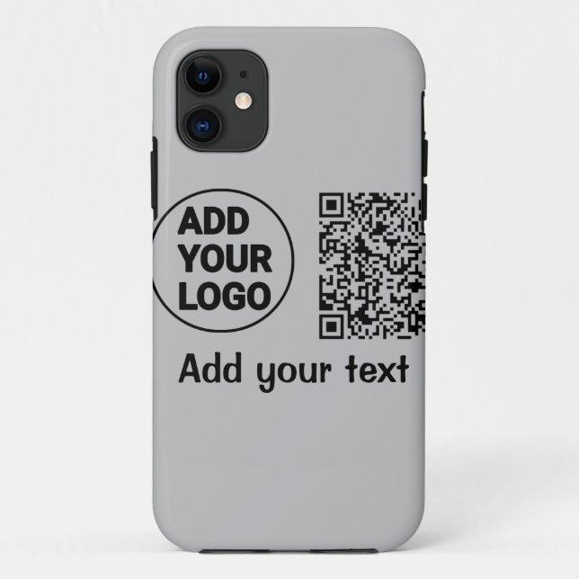 Coques Case-Mate iPhone Code QR minimal simple ajouter un logo nom de code (Dos)
