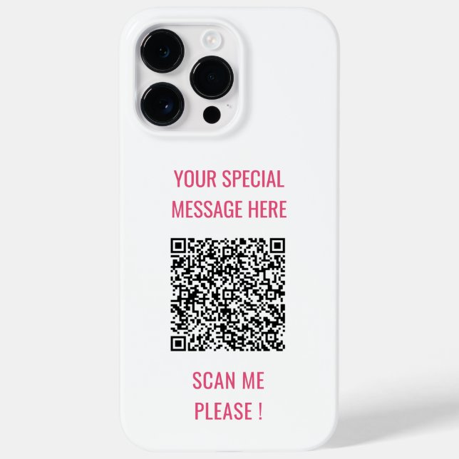Coques Case-Mate iPhone Code QR personnalisé et texte votre propre design  (Verso)
