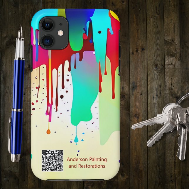 Coques Case-Mate iPhone Code QR personnel ou professionnel de la peinture  (Créateur téléchargé)