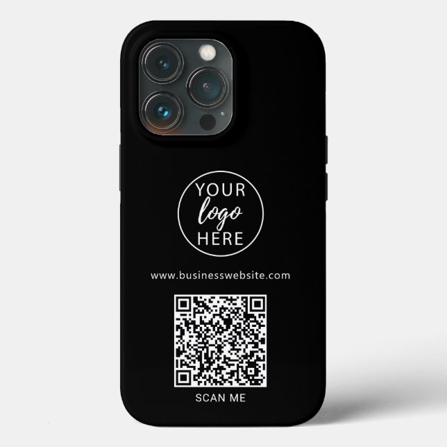 Coques Case-Mate iPhone Code QR pour les entreprises noires  (Verso)
