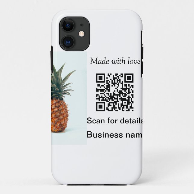 Coques Case-Mate iPhone Code QR simple pour entreprise de fruits d'ananas (Dos)