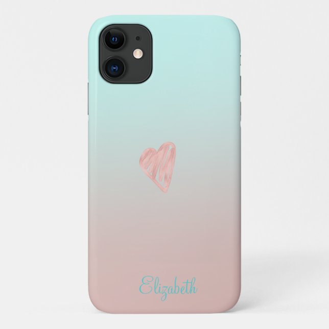 Coques Case-Mate iPhone Coeur adorable Fille Ombre (Dos)