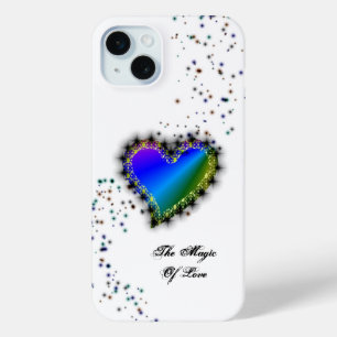 Coque Case-Mate iPhone Coeur arc-en-ciel avec étoiles, La magie de l'amou