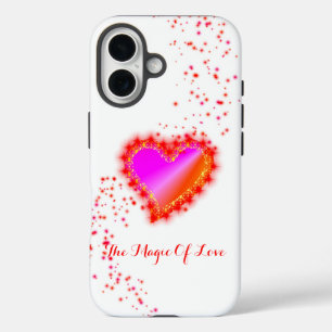 Coque Pour iPhone 16 Coeur arc-en-ciel avec étoiles, La magie de l'amou