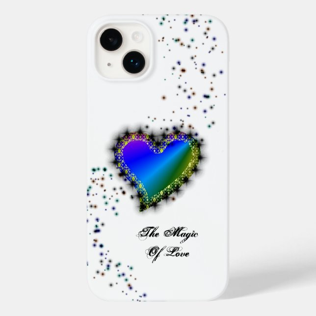 Coques Case-Mate iPhone Coeur arc-en-ciel avec étoiles, La magie de l'amou (Verso)